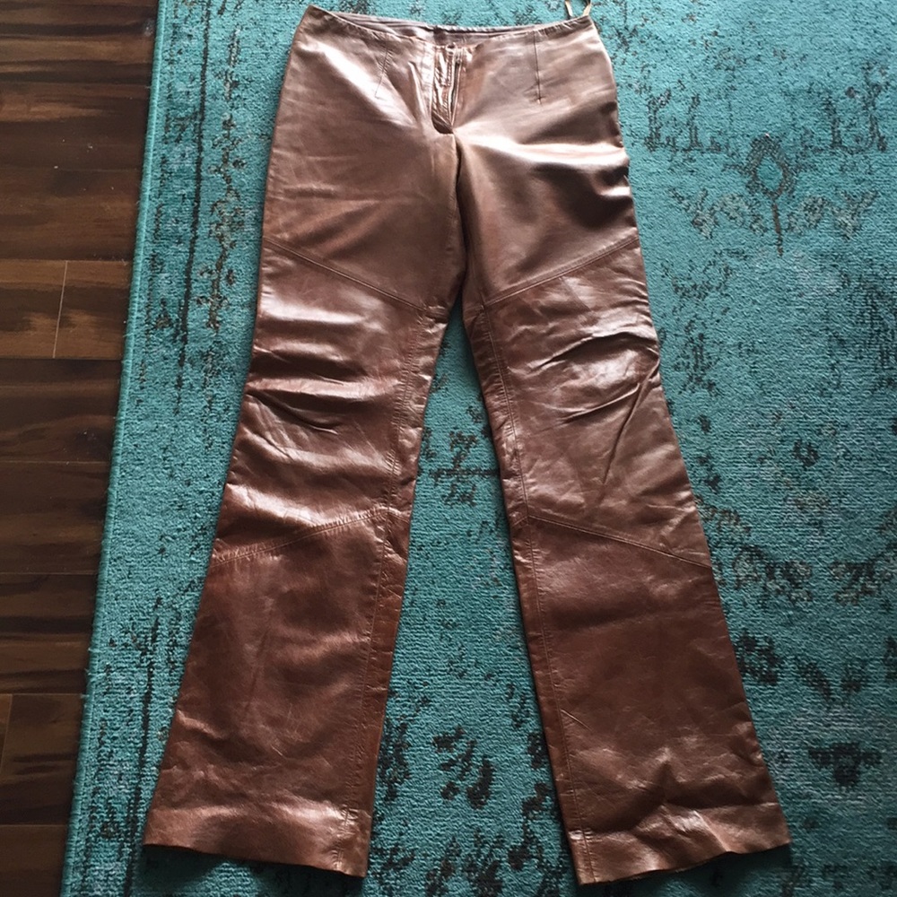 Brown vintage leather pants